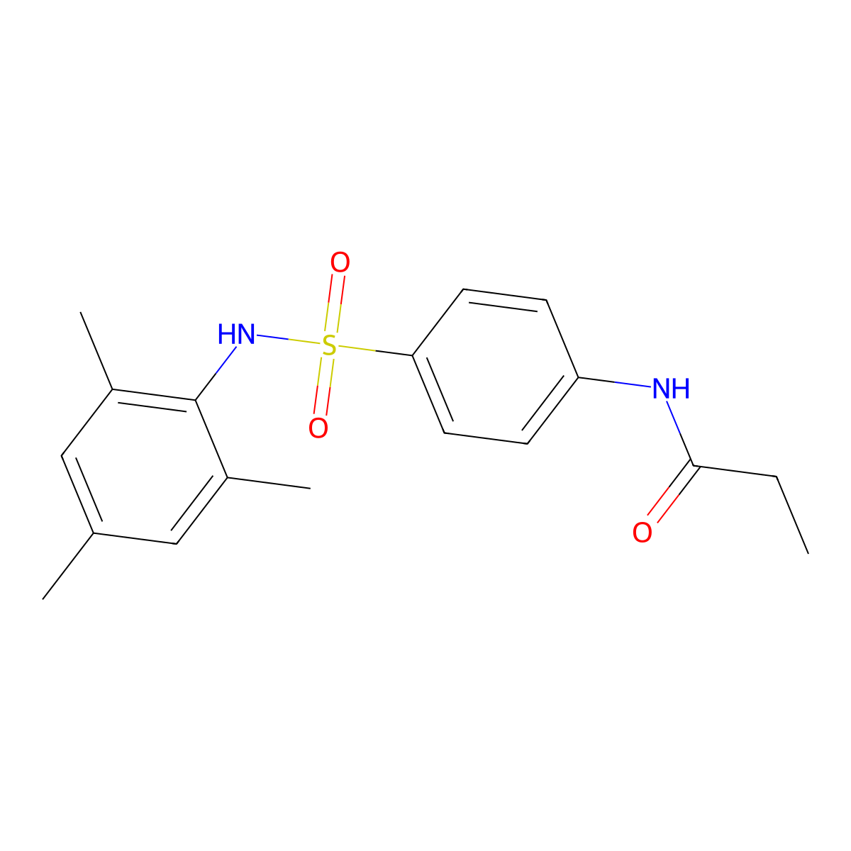 N-{4-[(mesitylamino)sulfonyl]phenyl}propanamide molecular structure, CAS 431938-55-5