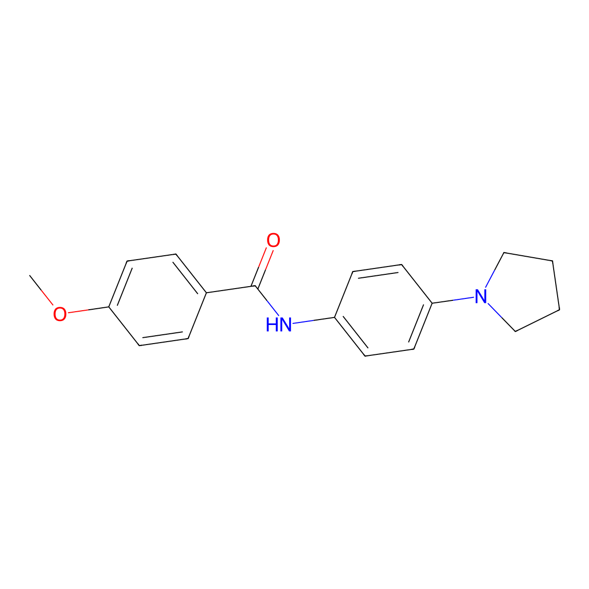 4-methoxy-N-(4-pyrrolidin-1-ylphenyl)benzamide molecular structure, CAS 431938-58-8