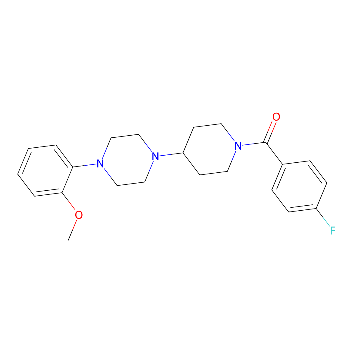 (4-Fluorophenyl){4-[4-(2-methoxyphenyl)piperazin-1-yl]piperidin-1-yl}methanone molecular structure, CAS 431938-59-9