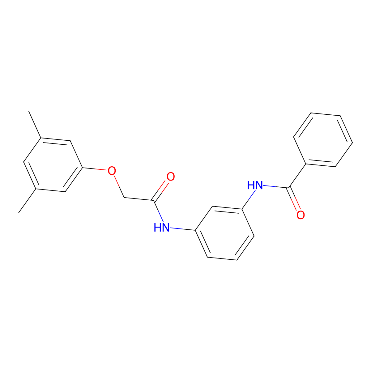 N-(3-{[(3,5-dimethylphenoxy)acetyl]amino}phenyl)benzamide molecular structure, CAS 431938-65-7