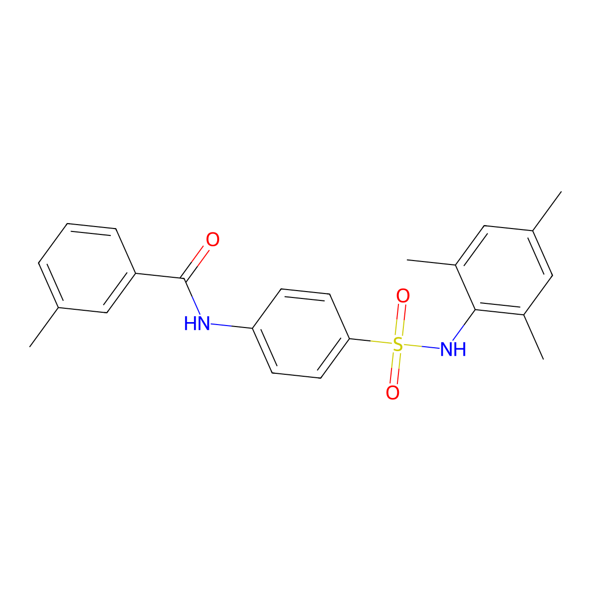 N-{4-[(mesitylamino)sulfonyl]phenyl}-3-methylbenzamide molecular structure, CAS 431938-66-8