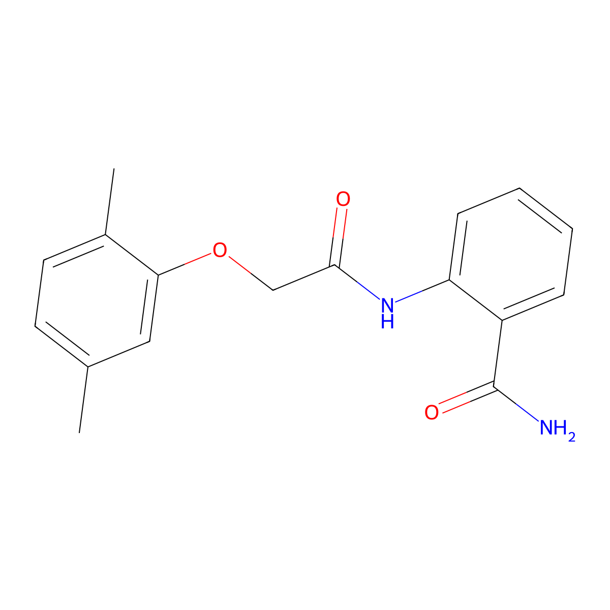2-[[2-(2,5-Dimethylphenoxy)acetyl]amino]benzamide molecular structure, CAS 431938-68-0