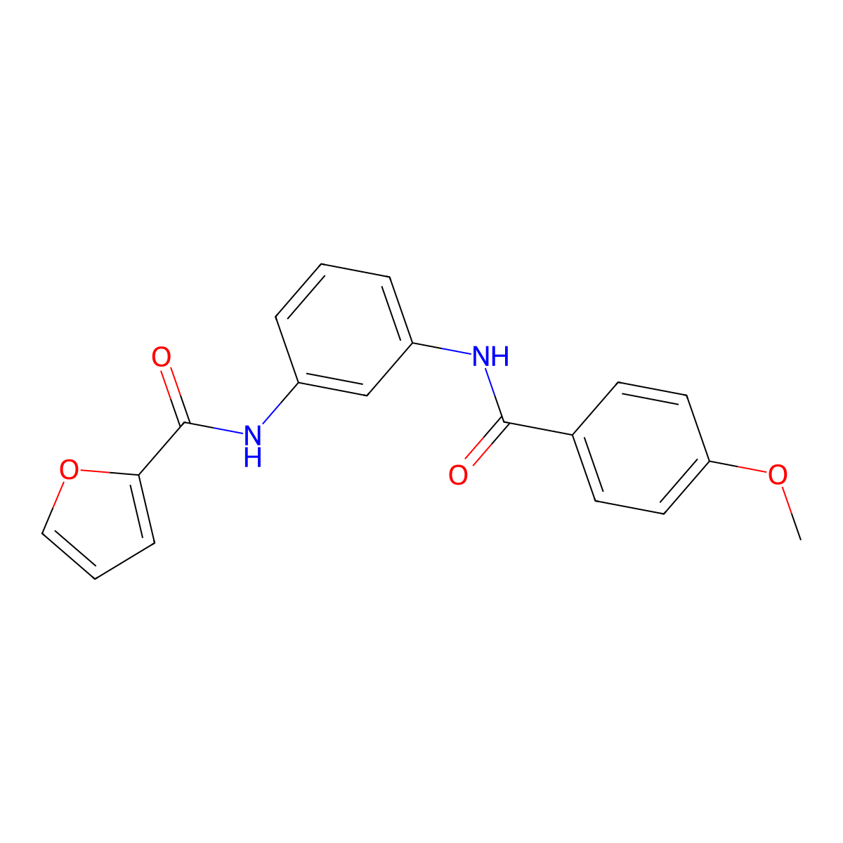 N-[3-[(4-methoxybenzoyl)amino]phenyl]furan-2-carboxamide molecular structure, CAS 431938-73-7