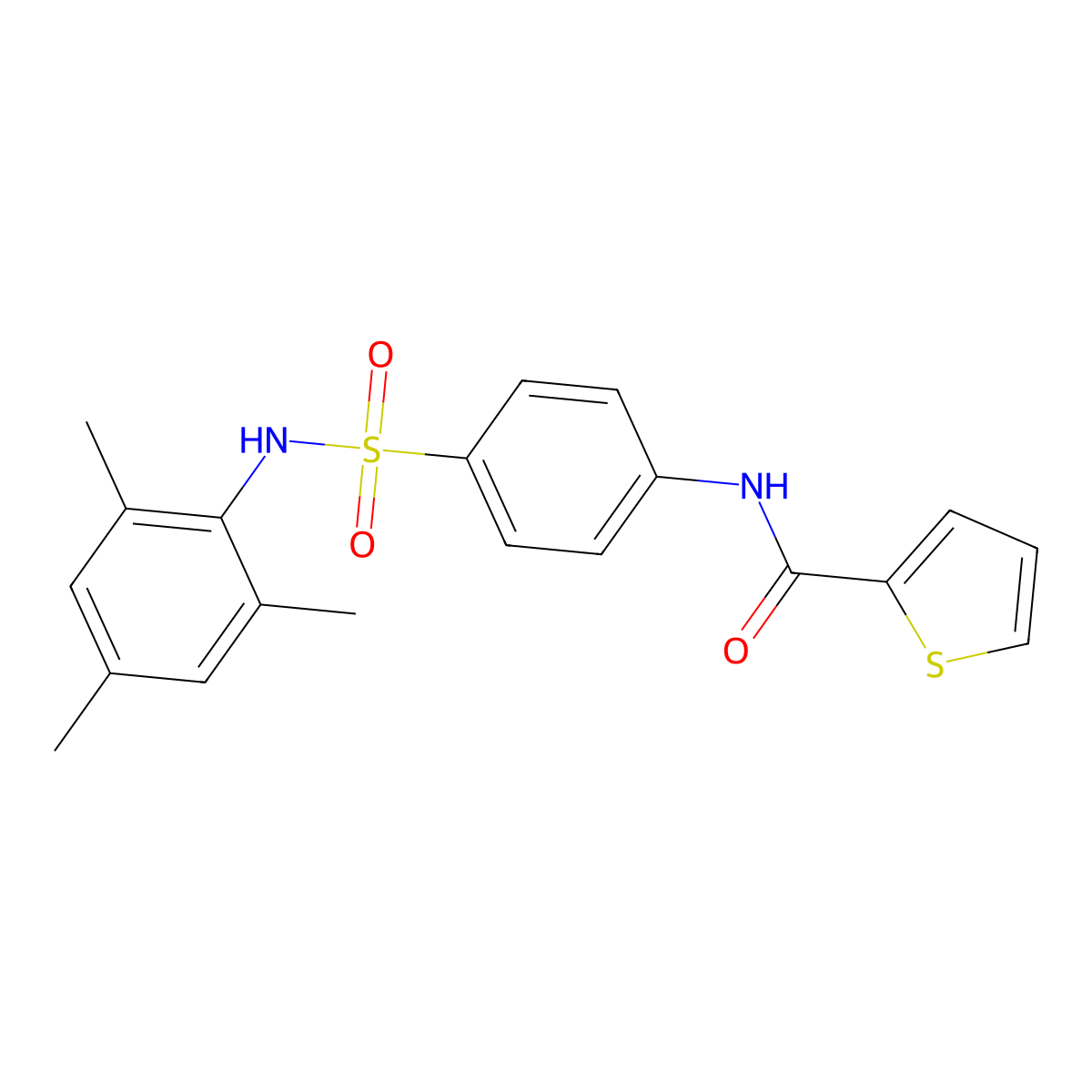 N-[4-[(2,4,6-trimethylphenyl)sulfamoyl]phenyl]thiophene-2-carboxamide molecular structure, CAS 431938-76-0