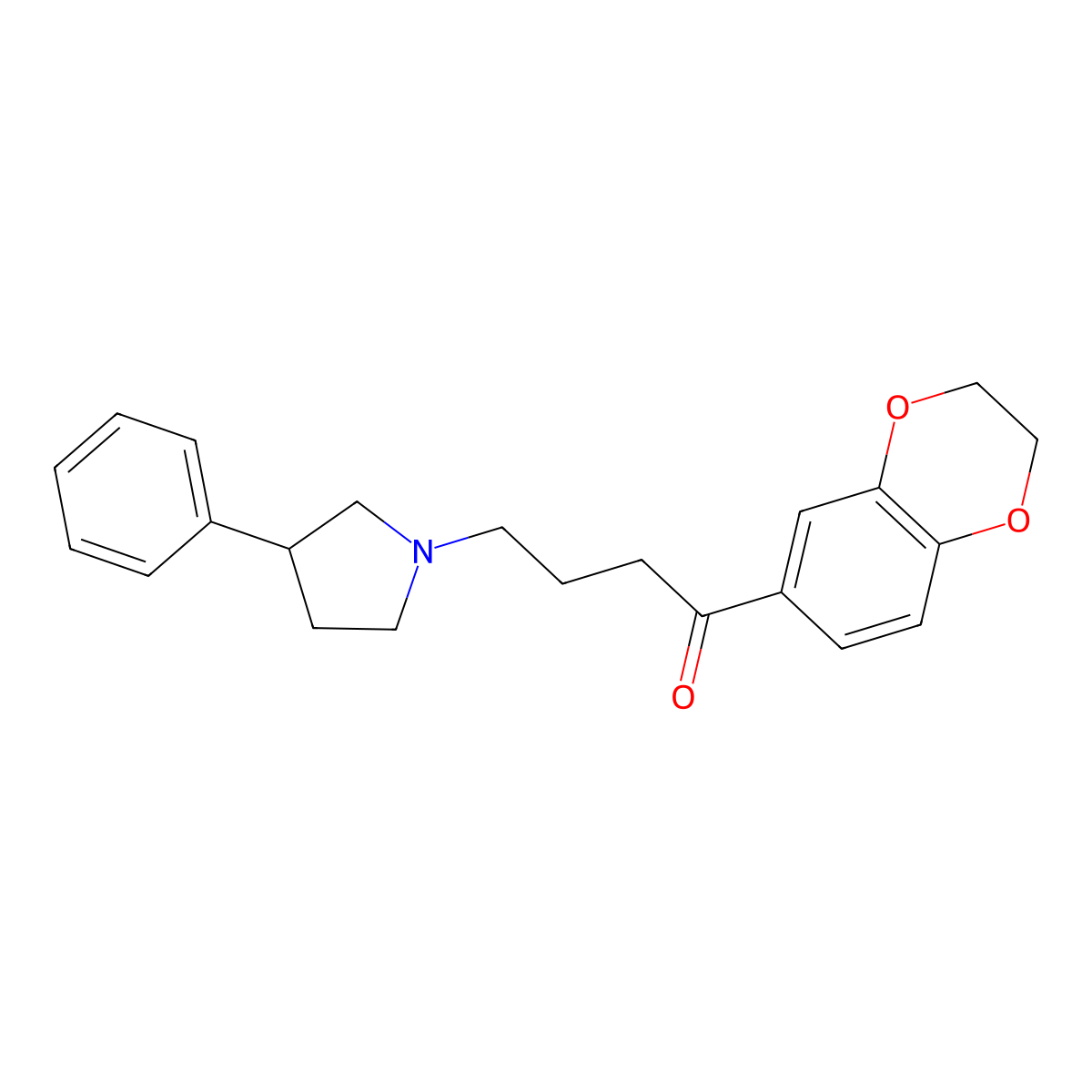 1-(2,3-Dihydro-1,4-benzodioxin-6-yl)-4-(3-phenylpyrrolidin-1-yl)butan-1-one molecular structure, CAS 431938-85-1