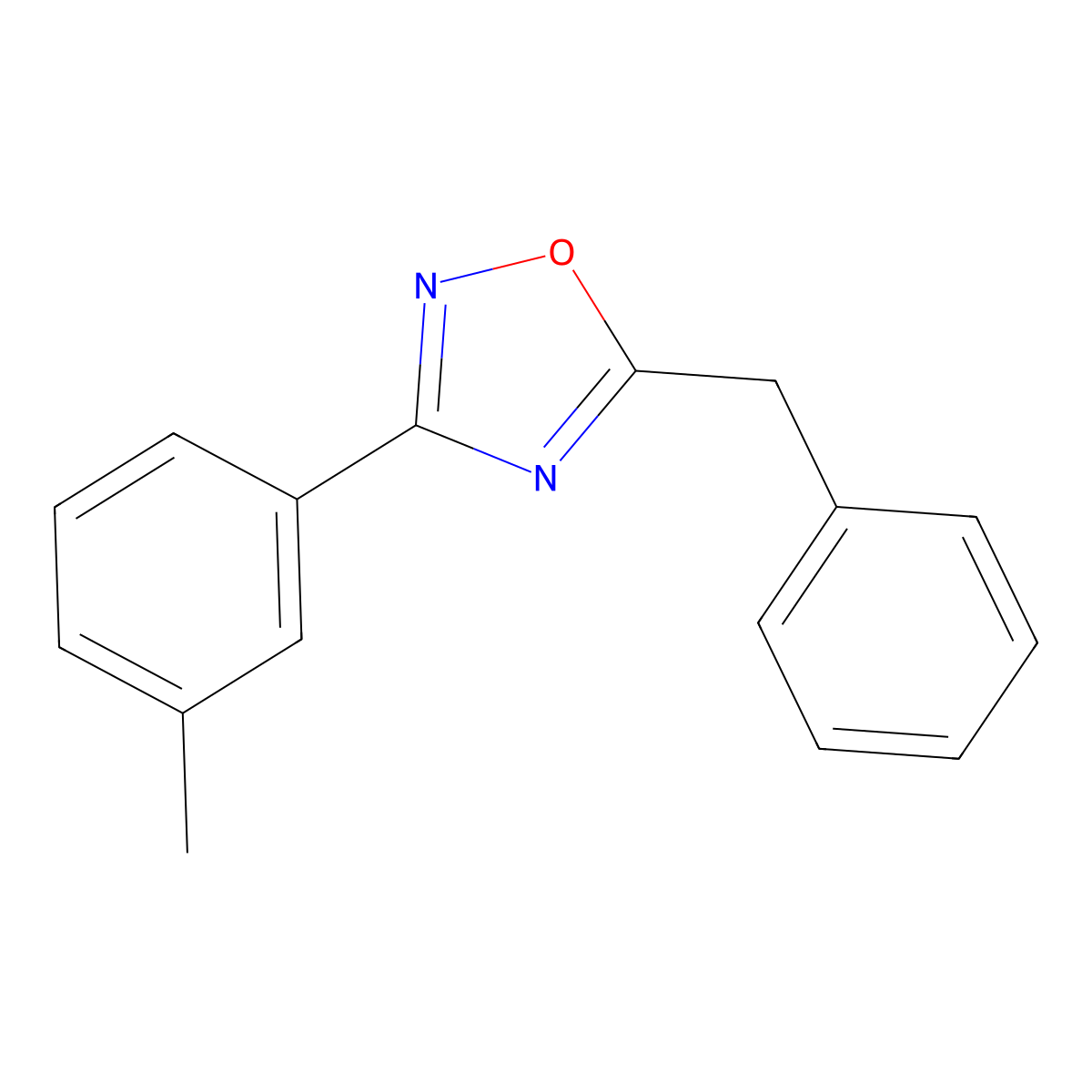 5-Benzyl-3-(3-methylphenyl)-1,2,4-oxadiazole molecular structure, CAS 431938-98-6