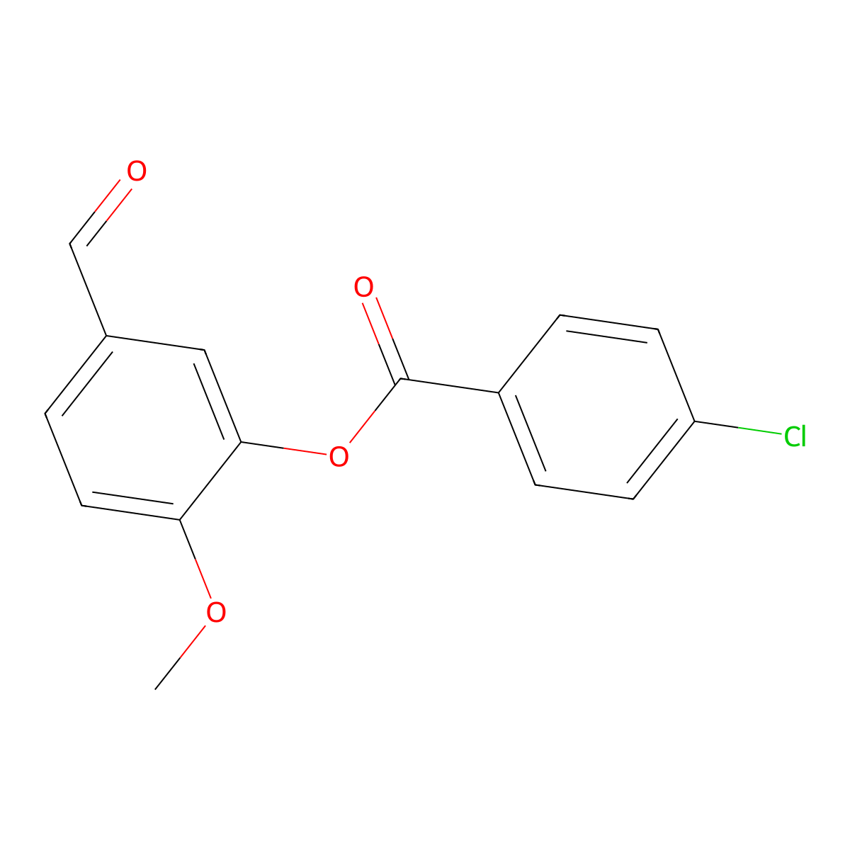 5-Formyl-2-methoxyphenyl 4-chlorobenzoate molecular structure, CAS 431939-02-5