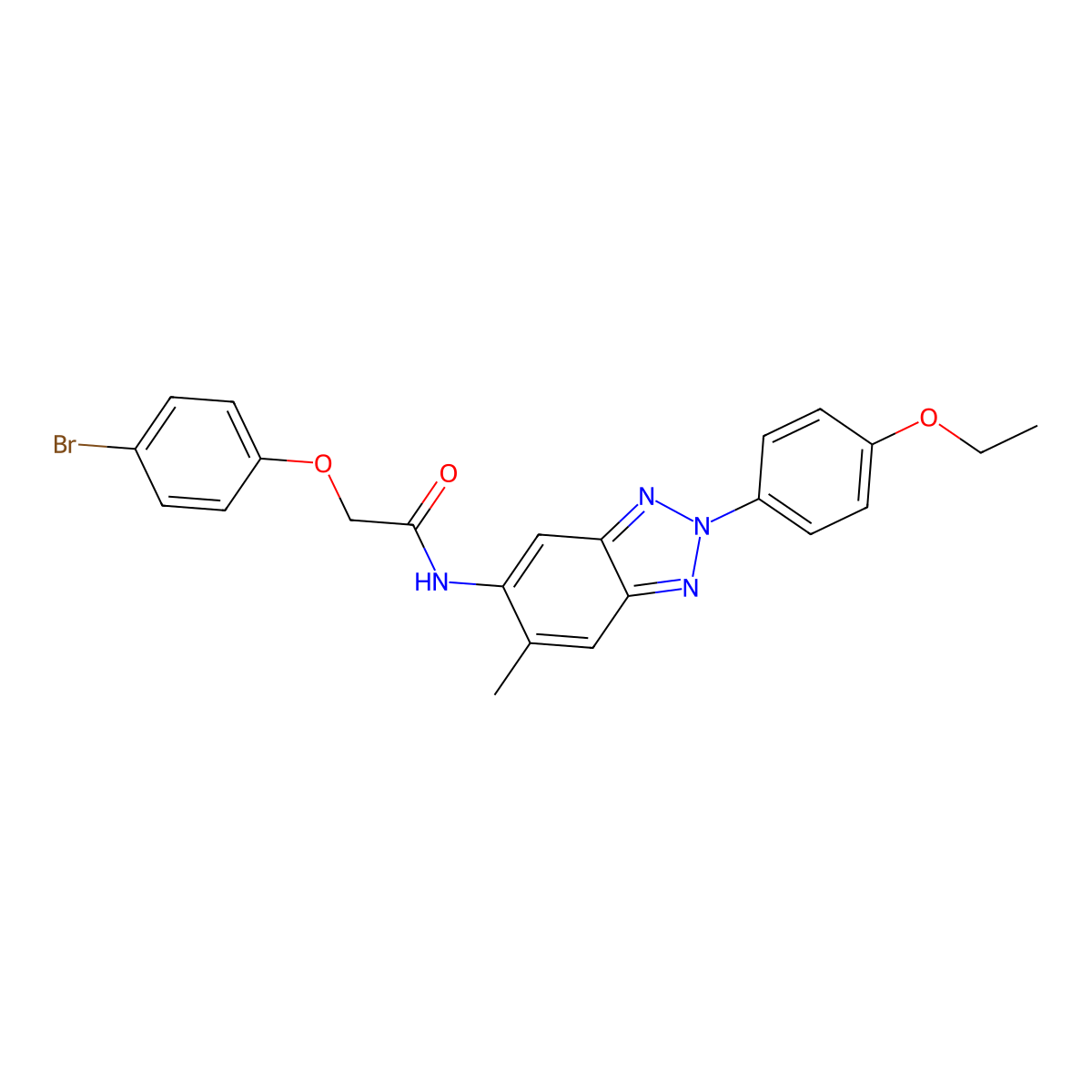 2-(4-bromophenoxy)-N-[2-(4-ethoxyphenyl)-6-methylbenzotriazol-5-yl]acetamide molecular structure, CAS 431939-03-6