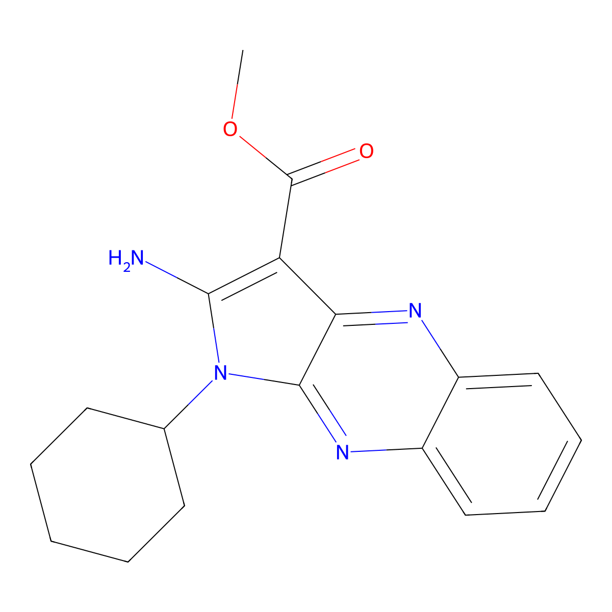 Methyl 2-amino-1-cyclohexyl-1H-pyrrolo(2,3-B)quinoxaline-3-carboxylate molecular structure, CAS 431939-07-0