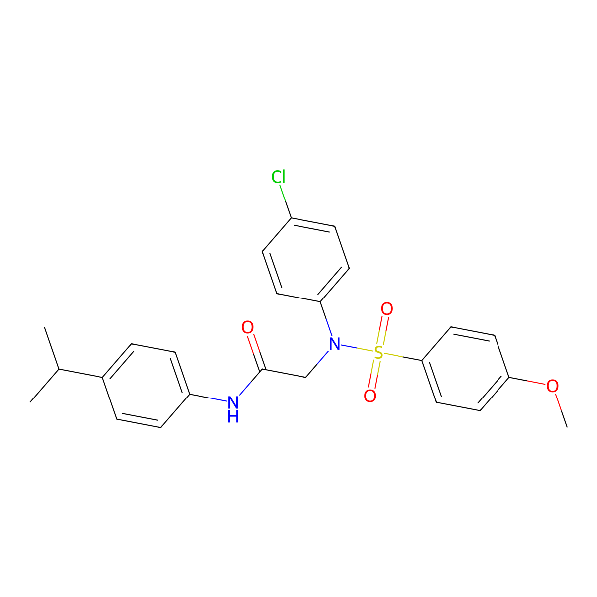 2-(4-chloro-N-(4-methoxyphenyl)sulfonylanilino)-N-(4-propan-2-ylphenyl)acetamide molecular structure, CAS 431939-30-9