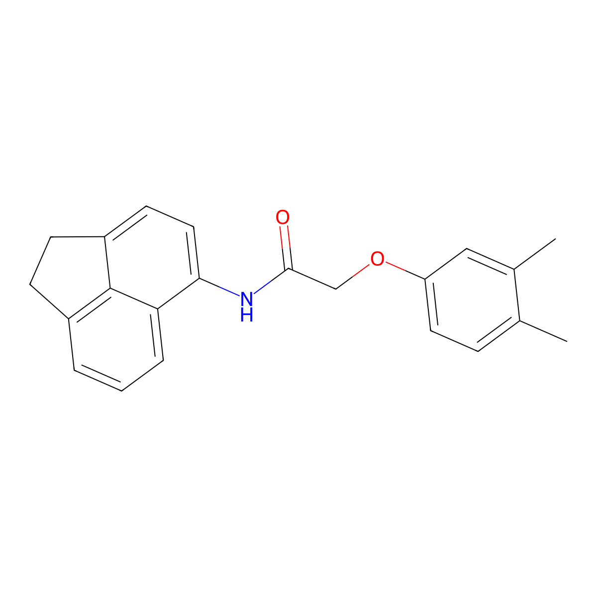 N-(1,2-dihydroacenaphthylen-5-yl)-2-(3,4-dimethylphenoxy)acetamide molecular structure, CAS 431939-40-1