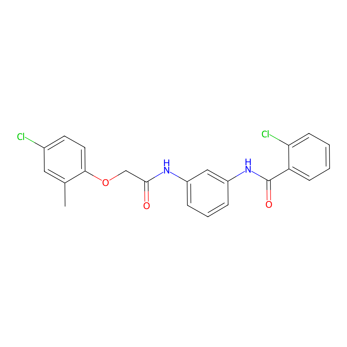 2-chloro-N-(3-{[(4-chloro-2-methylphenoxy)acetyl]amino}phenyl)benzamide molecular structure, CAS 431939-50-3