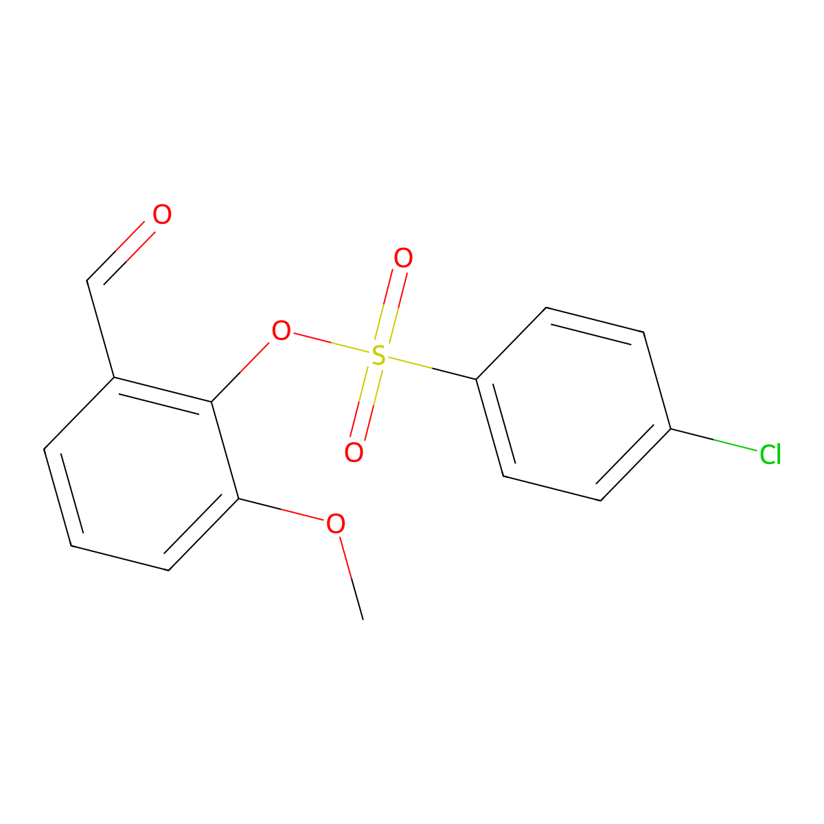 2-Formyl-6-methoxyphenyl 4-chlorobenzenesulfonate molecular structure, CAS 431939-69-4