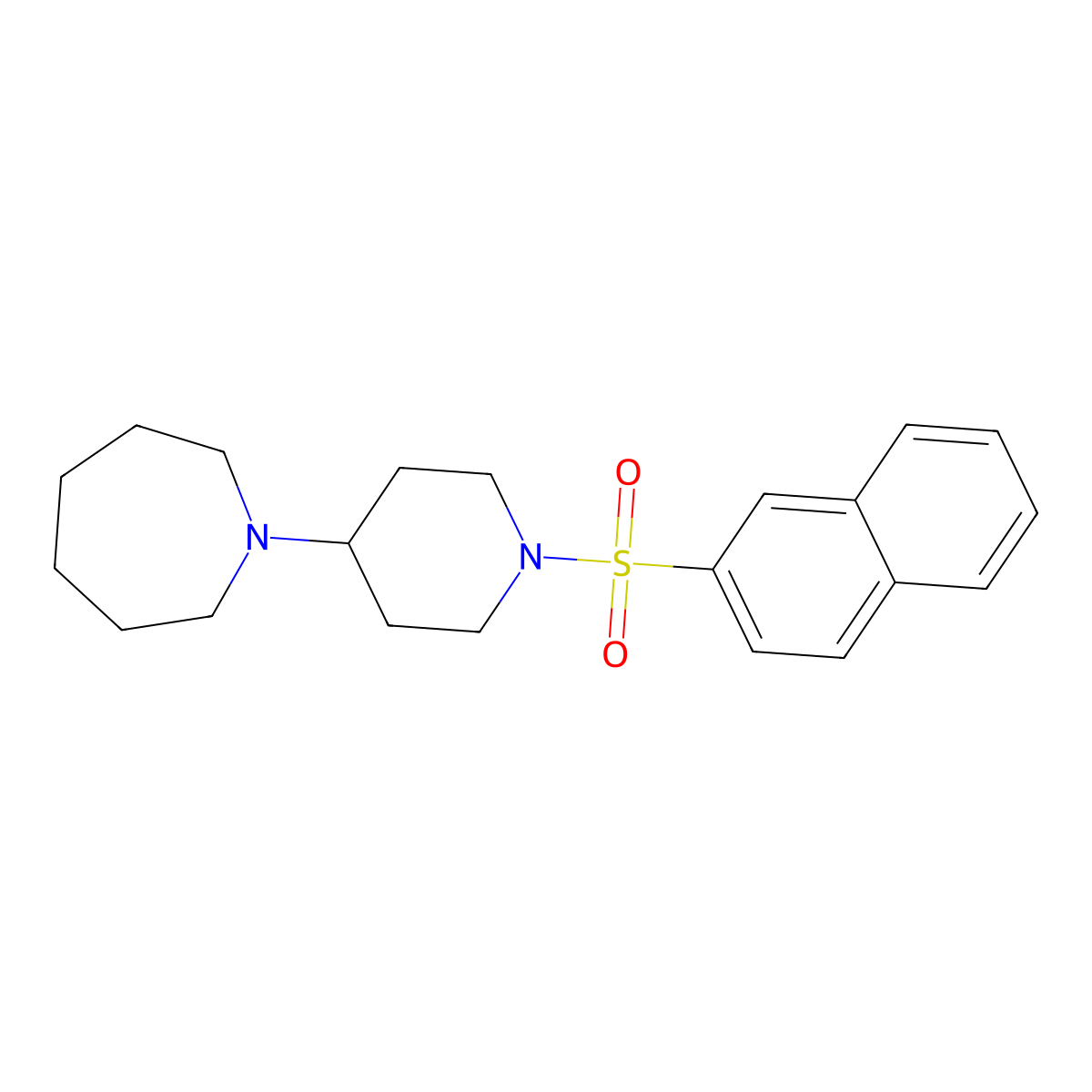 1-(1-Naphthalen-2-ylsulfonylpiperidin-4-yl)azepane molecular structure, CAS 431939-76-3