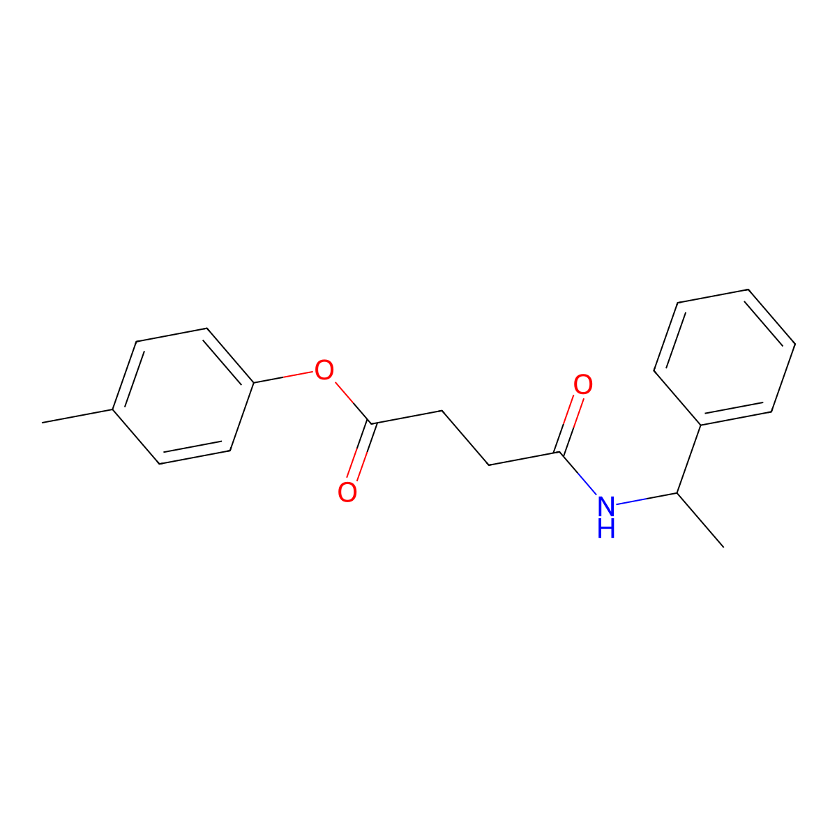 4-Methylphenyl 4-oxo-4-[(1-phenylethyl)amino]butanoate molecular structure, CAS 431939-77-4