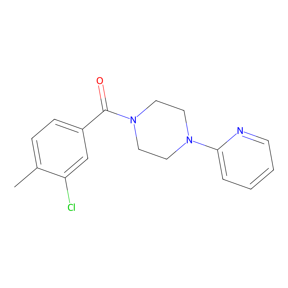 (3-Chloro-4-methylphenyl)-(4-pyridin-2-ylpiperazin-1-yl)methanone molecular structure, CAS 431939-86-5