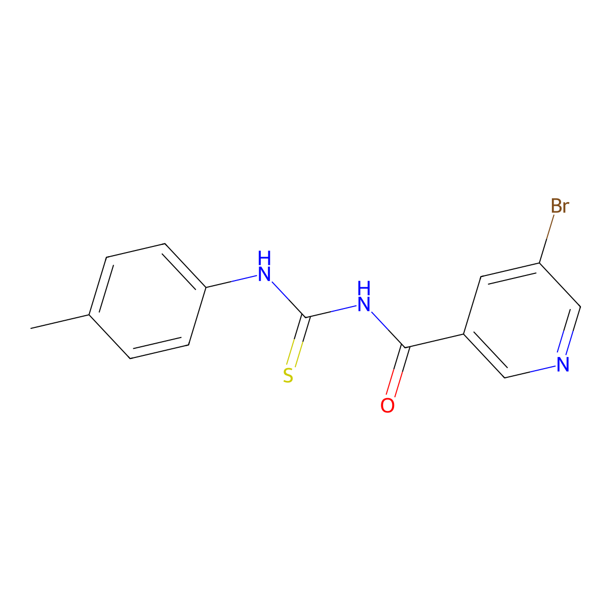 5-bromo-N-[(4-methylphenyl)carbamothioyl]pyridine-3-carboxamide molecular structure, CAS 431940-07-7