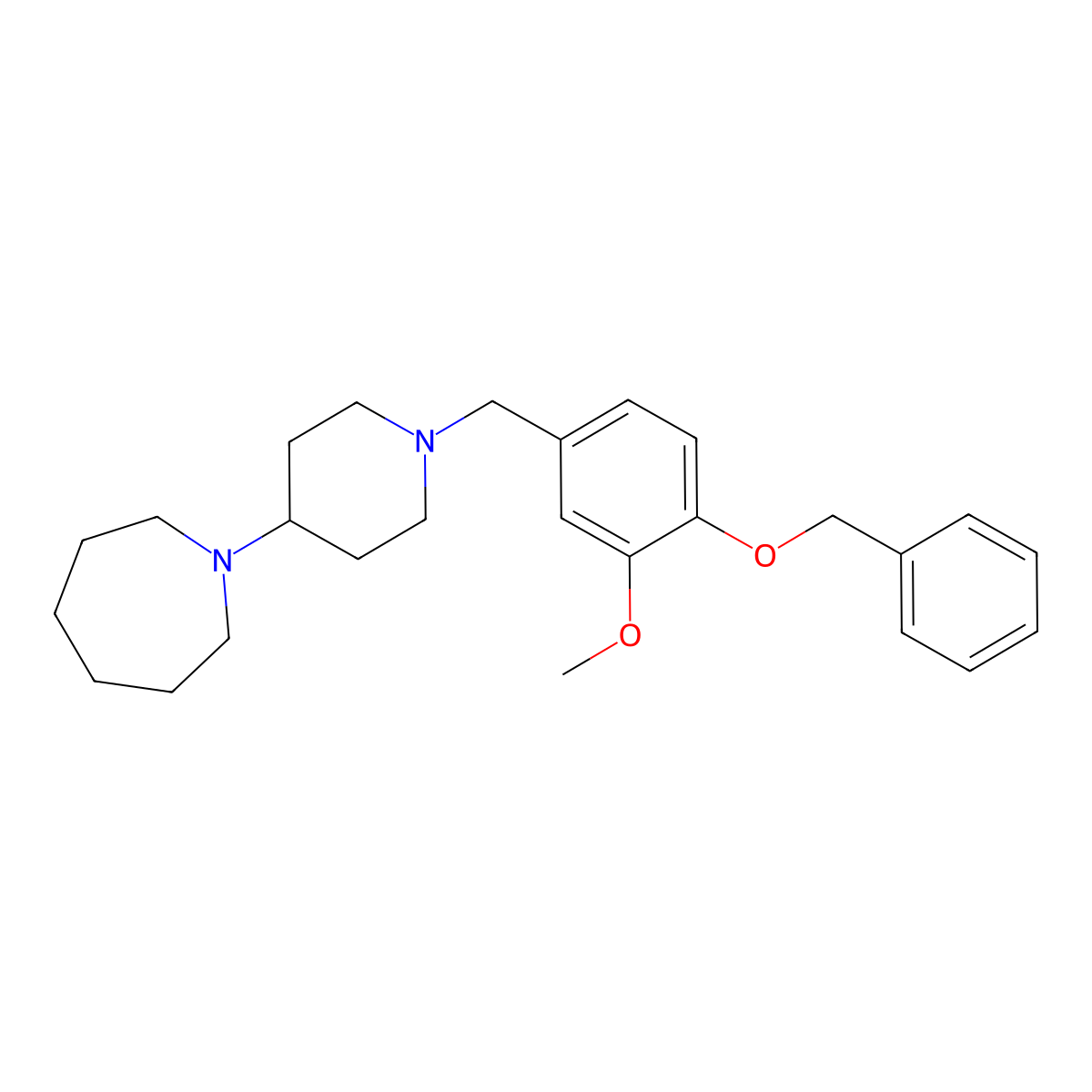 1-[1-[(3-Methoxy-4-phenylmethoxyphenyl)methyl]piperidin-4-yl]azepane molecular structure, CAS 431940-34-0