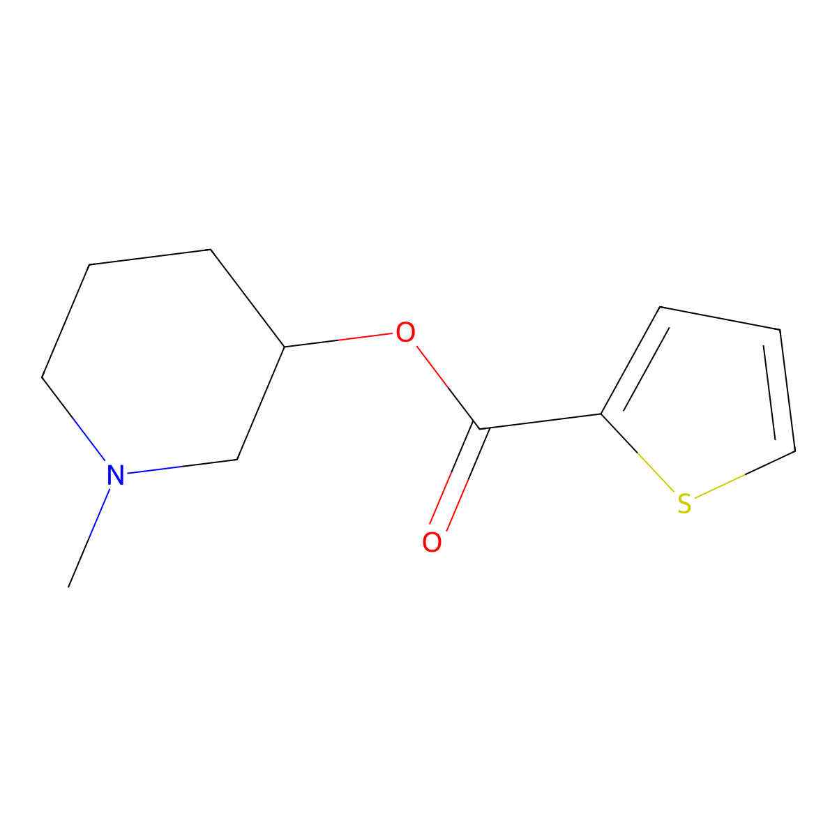 1-Methyl-3-piperidinyl 2-thiophenecarboxylate molecular structure, CAS 431940-48-6