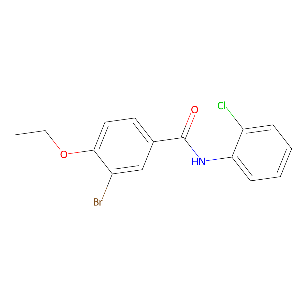3-bromo-N-(2-chlorophenyl)-4-ethoxybenzamide molecular structure, CAS 431940-60-2