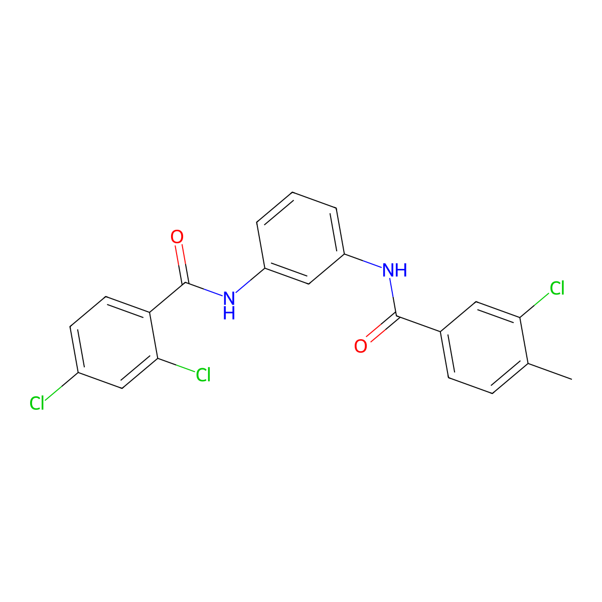 3-chloro-N-[3-[(2,4-dichlorobenzoyl)amino]phenyl]-4-methylbenzamide molecular structure, CAS 431940-69-1