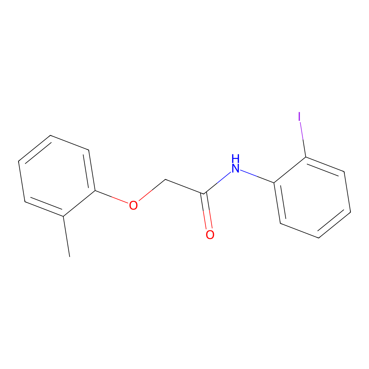 N-(2-iodophenyl)-2-(2-methylphenoxy)acetamide molecular structure, CAS 431940-74-8