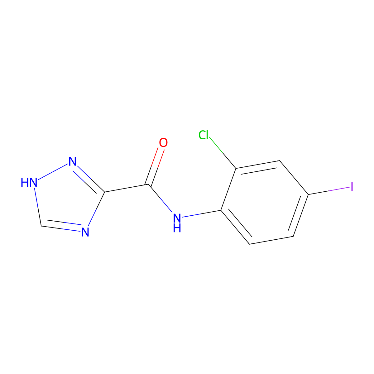 N-(2-chloro-4-iodophenyl)-1H-1,2,4-triazole-5-carboxamide molecular structure, CAS 431940-75-9