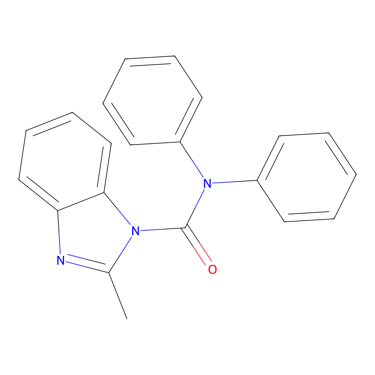 2-methyl-N,N-diphenylbenzimidazole-1-carboxamide molecular structure, CAS 431940-81-7