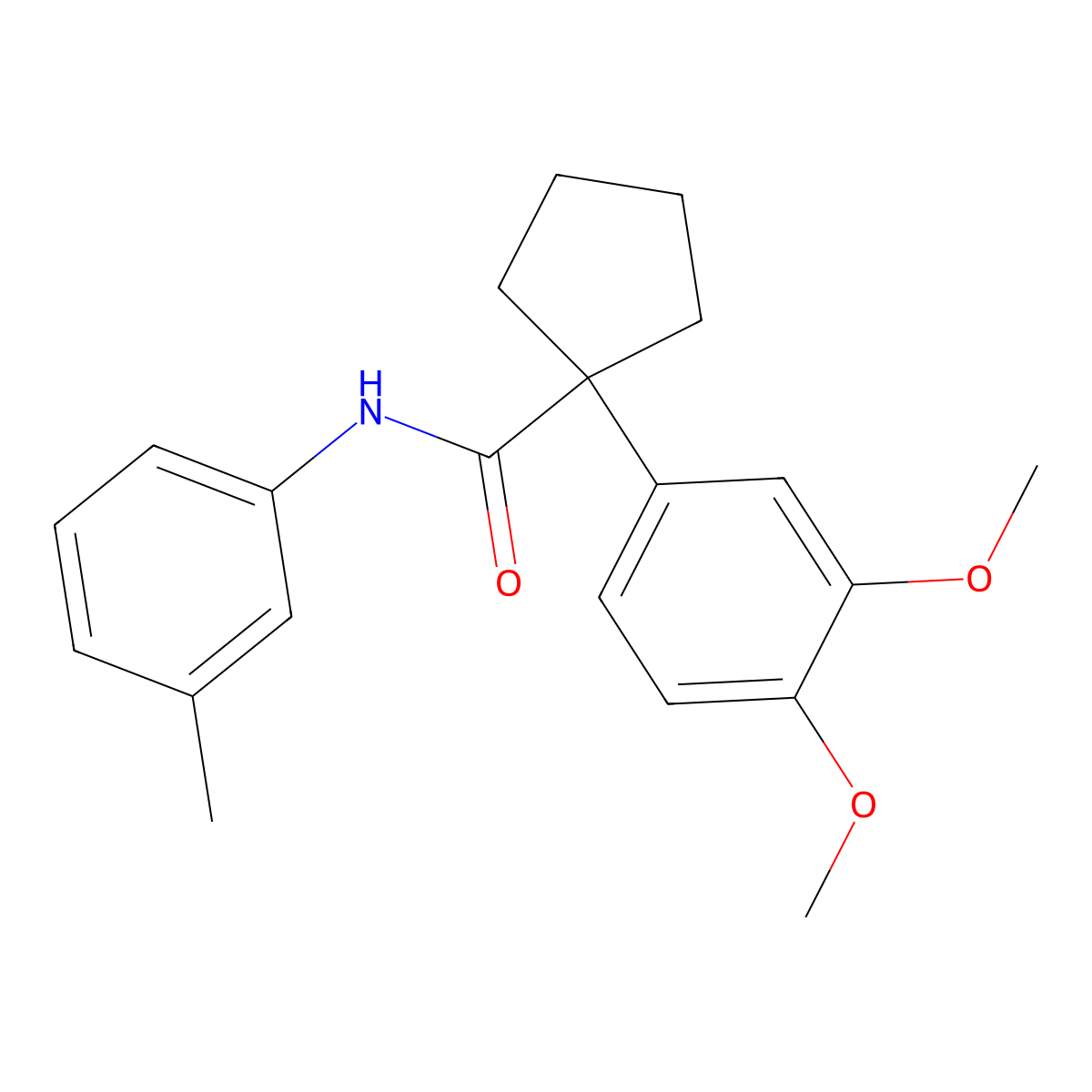 1-(3,4-dimethoxyphenyl)-N-(3-methylphenyl)cyclopentane-1-carboxamide molecular structure, CAS 431940-88-4