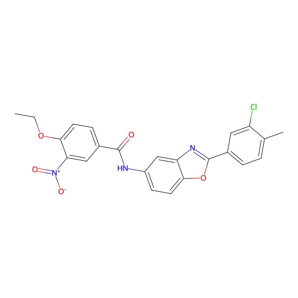 N-[2-(3-chloro-4-methylphenyl)-1,3-benzoxazol-5-yl]-4-ethoxy-3-nitrobenzamide molecular structure, CAS 431941-00-3