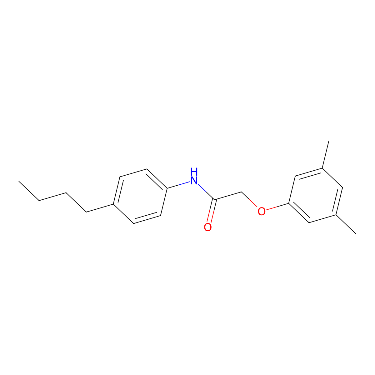 N-(4-butylphenyl)-2-(3,5-dimethylphenoxy)acetamide molecular structure, CAS 431941-18-3