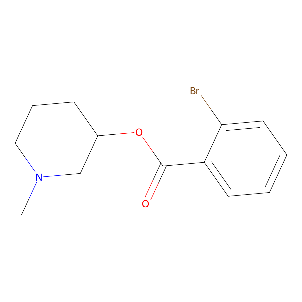 1-Methylpiperidin-3-yl 2-bromobenzoate molecular structure, CAS 431941-33-2