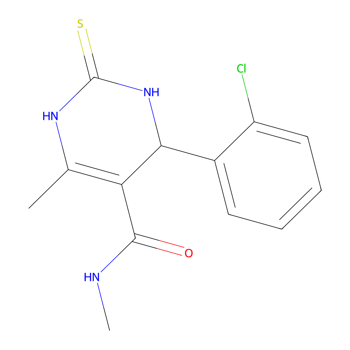 4-(2-chlorophenyl)-N,6-dimethyl-2-sulfanylidene-3,4-dihydro-1H-pyrimidine-5-carboxamide molecular structure, CAS 431941-55-8