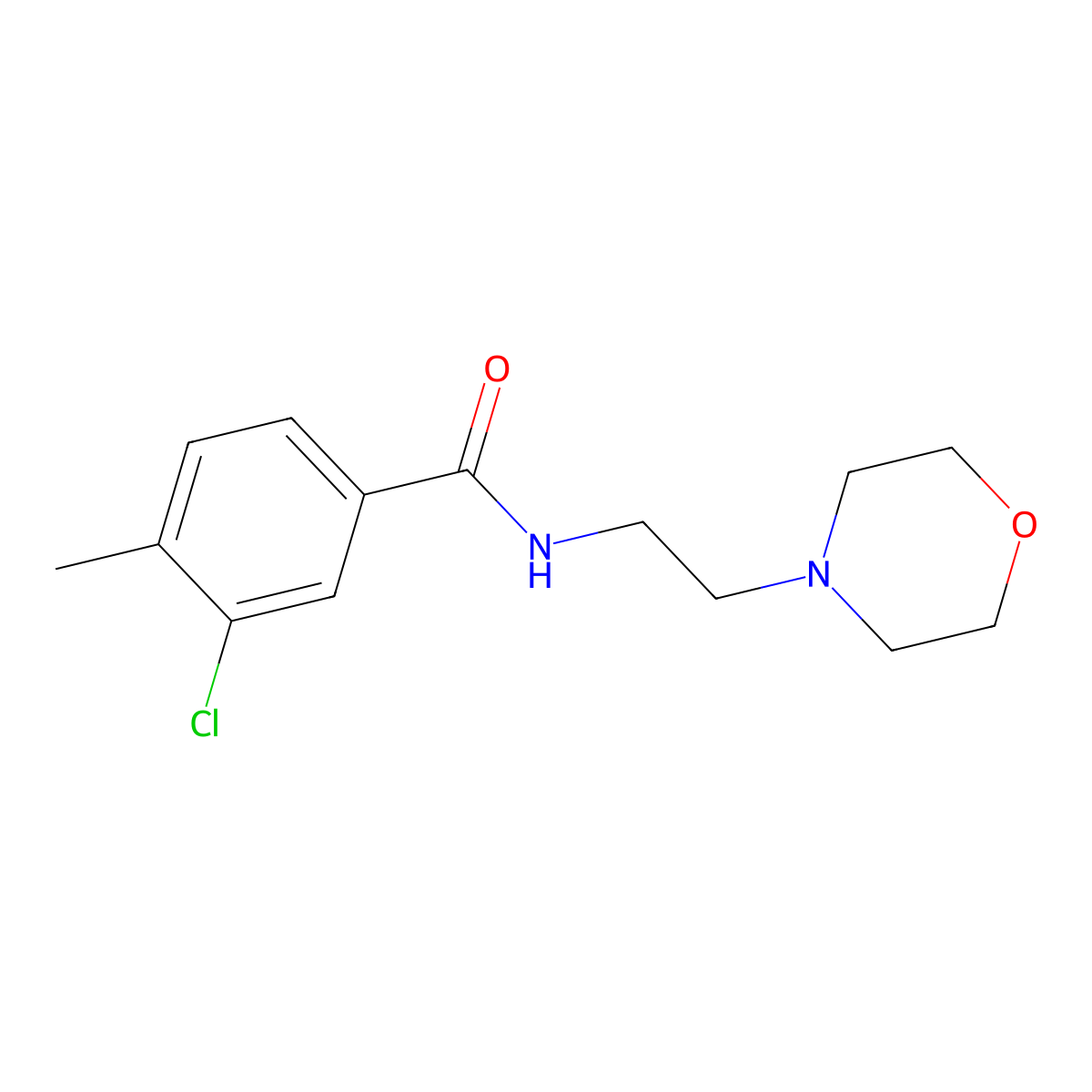 3-chloro-4-methyl-N-[2-(morpholin-4-yl)ethyl]benzamide molecular structure, CAS 431941-68-3