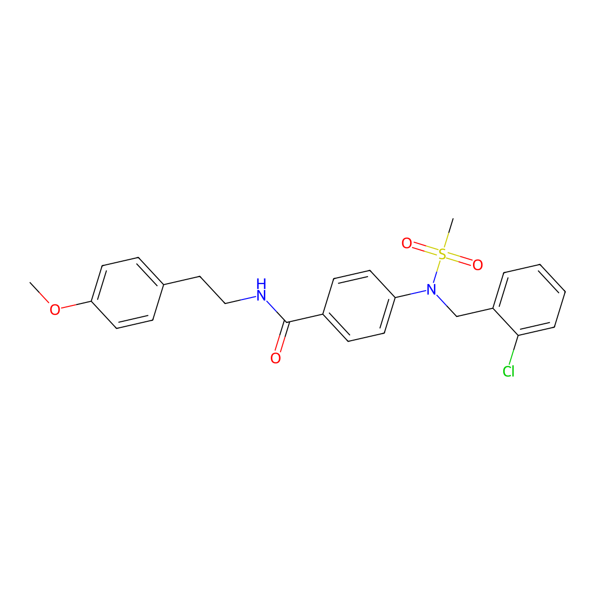 4-[(2-chlorophenyl)methyl-methylsulfonylamino]-N-[2-(4-methoxyphenyl)ethyl]benzamide molecular structure, CAS 431941-77-4