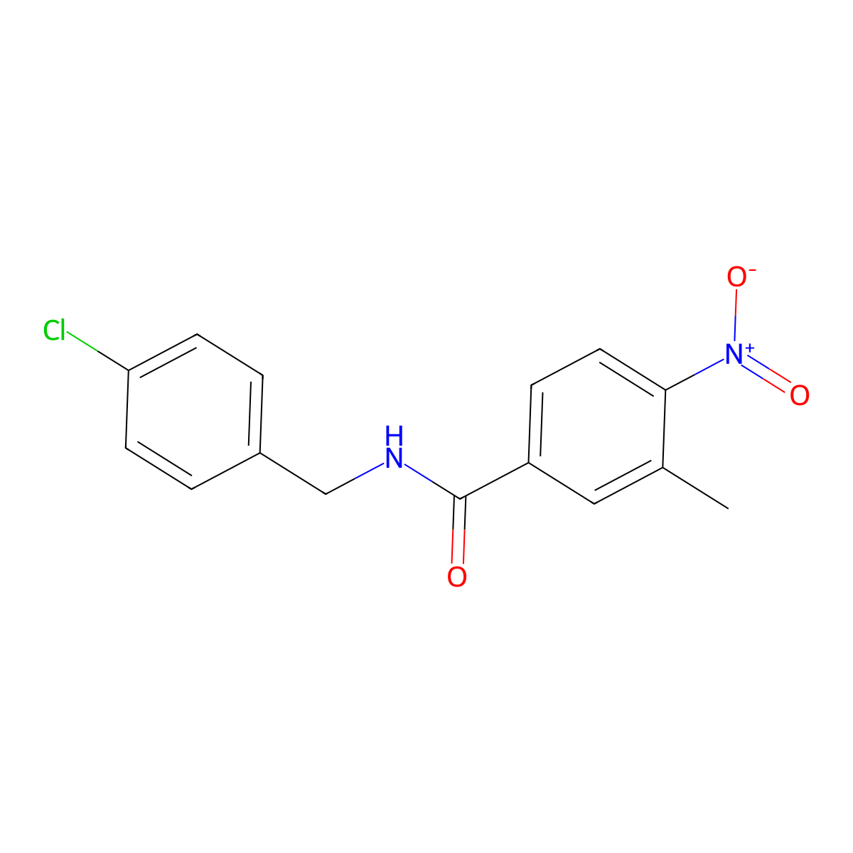 N-(4-chlorobenzyl)-3-methyl-4-nitrobenzamide molecular structure, CAS 431941-81-0