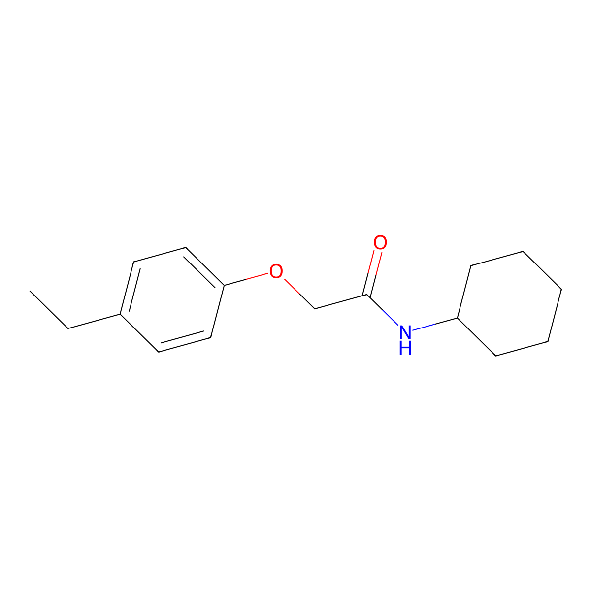 N-cyclohexyl-2-(4-ethylphenoxy)acetamide molecular structure, CAS 431941-88-7