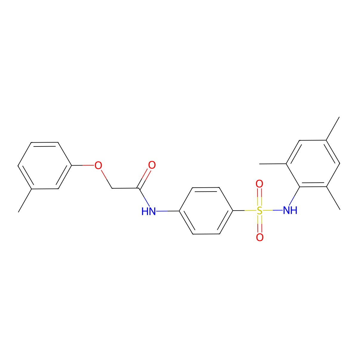 N-{4-[(mesitylamino)sulfonyl]phenyl}-2-(3-methylphenoxy)acetamide molecular structure, CAS 431941-93-4