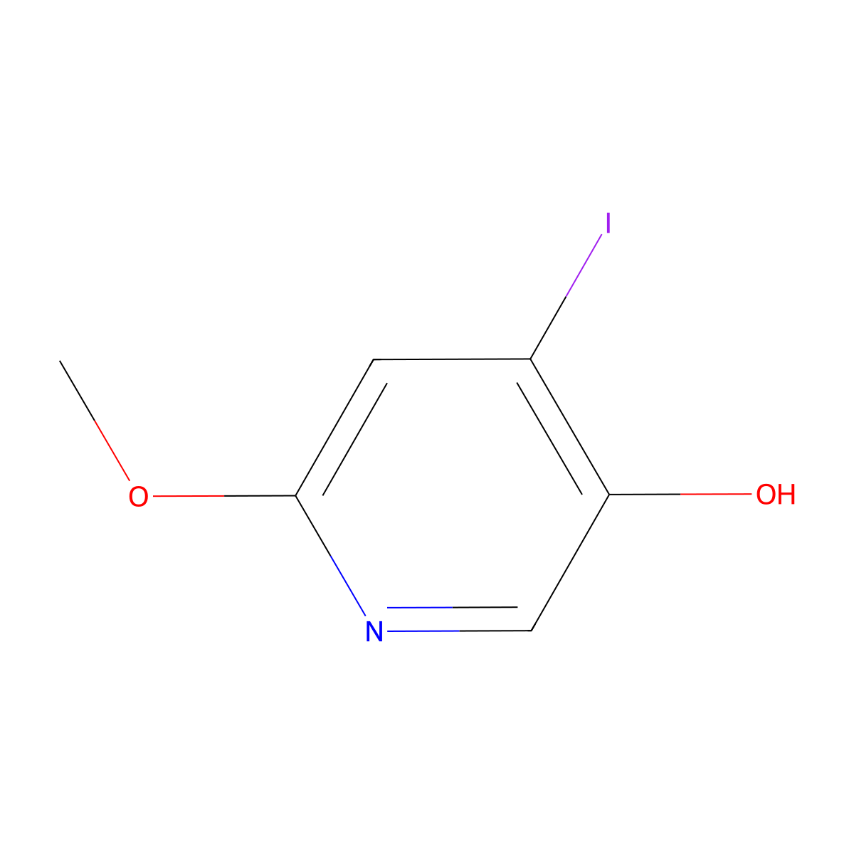 4-Iodo-6-methoxypyridin-3-ol molecular structure, CAS 431942-27-7