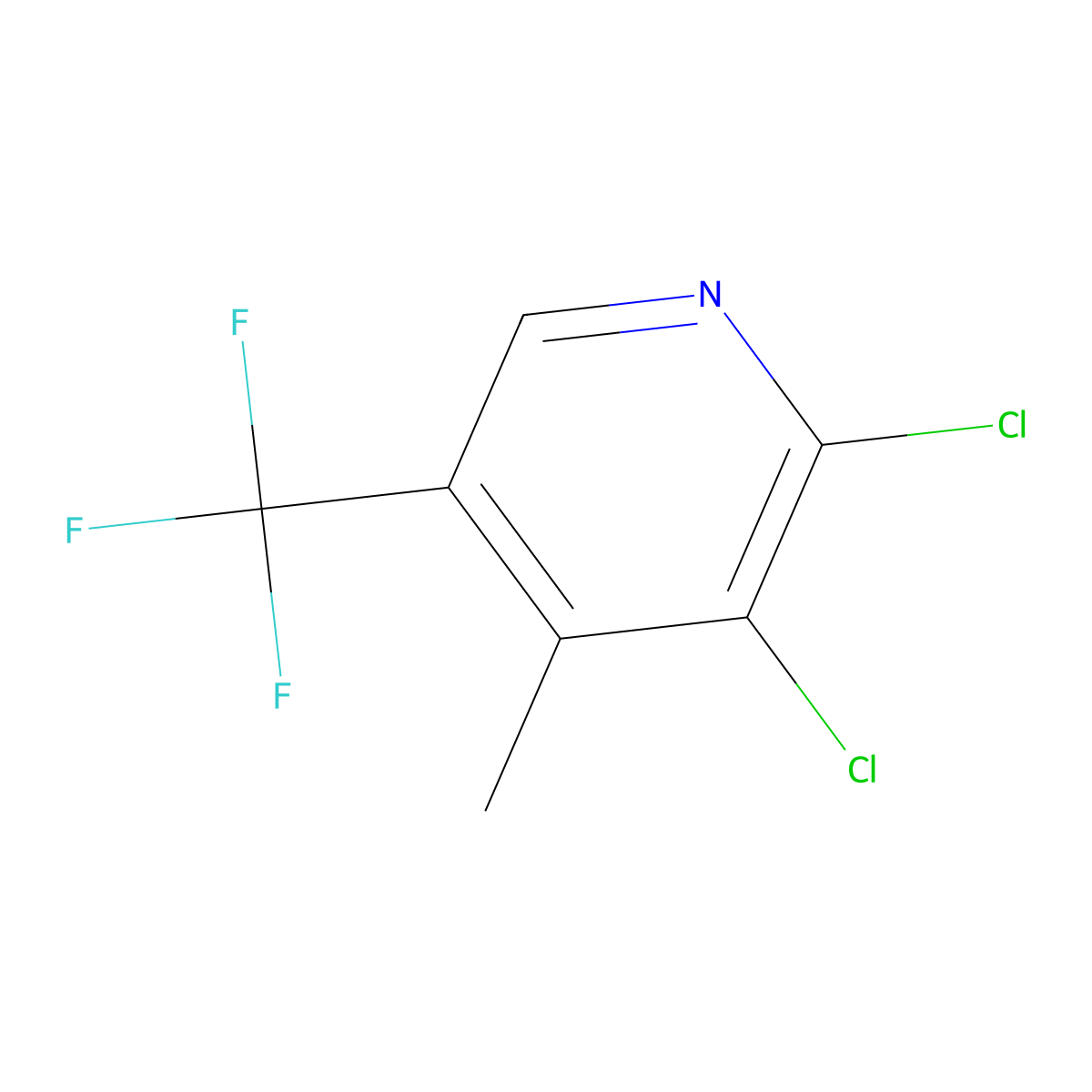 2,3-Dichloro-4-methyl-5-(trifluoromethyl)pyridine molecular structure, CAS 431942-49-3