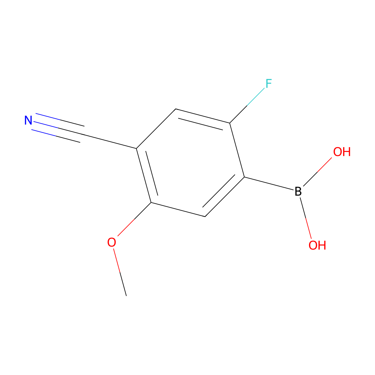 (4-Cyano-2-fluoro-5-methoxyphenyl)boronic acid molecular structure, CAS 431942-69-7