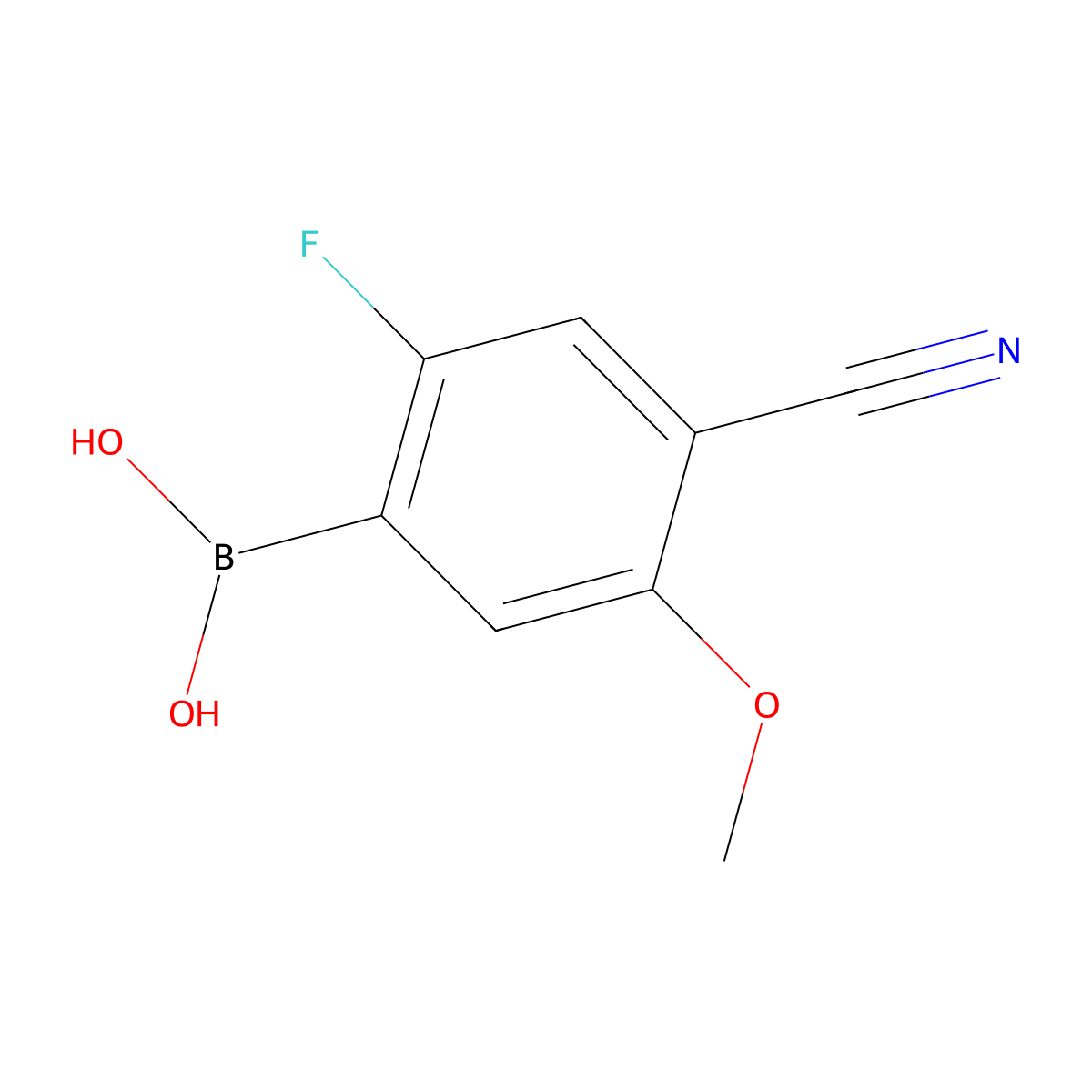 (4-Cyano-2-fluoro-5-methoxyphenyl)boronic acid molecular structure, CAS 431942-69-7