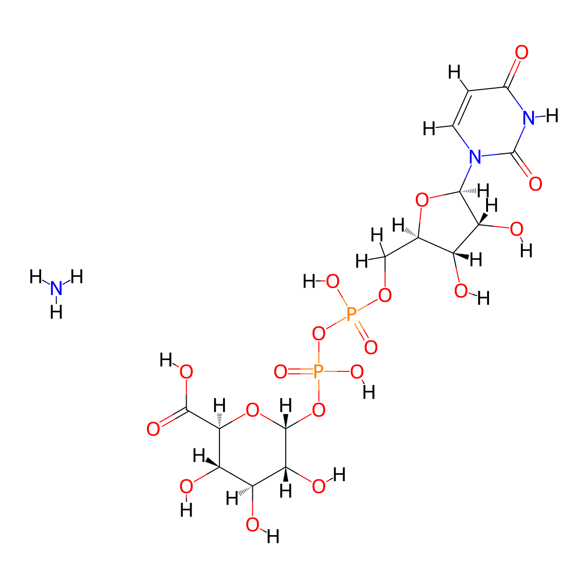 Udp-D-glucuronide ammonium salt molecular structure, CAS 43195-60-4