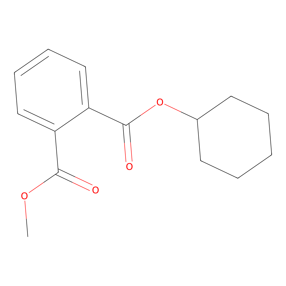 Cyclohexyl methyl benzene-1,2-dicarboxylate molecular structure, CAS 43195-90-0