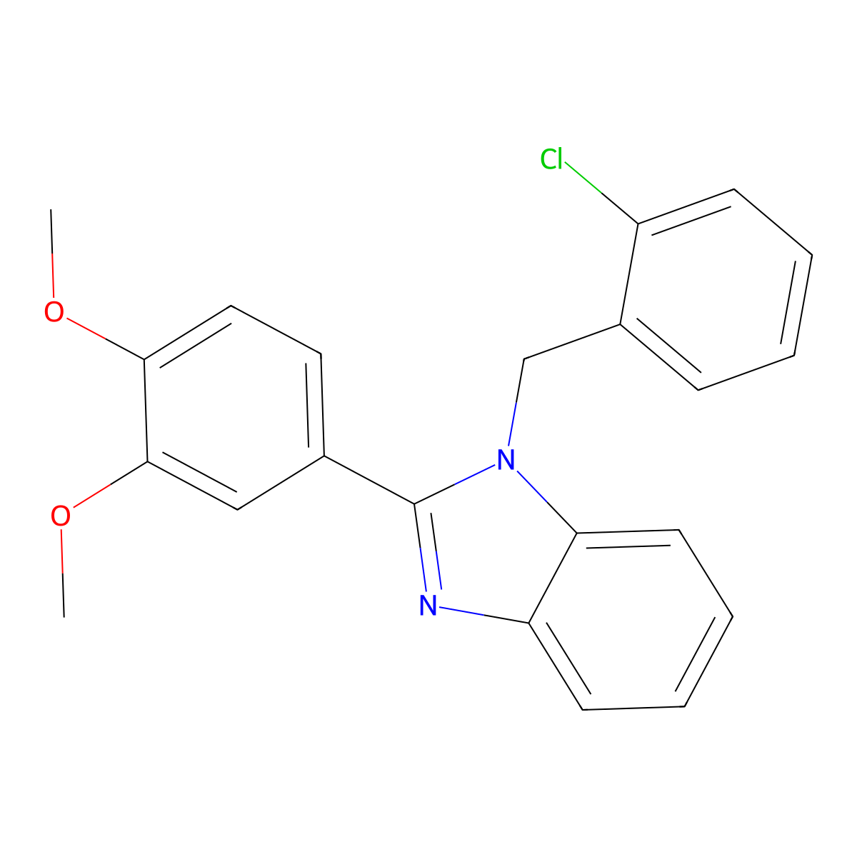 1-(2-Chlorobenzyl)-2-(3,4-dimethoxyphenyl)-1H-benzo[d]imidazole molecular structure, CAS 431976-91-9