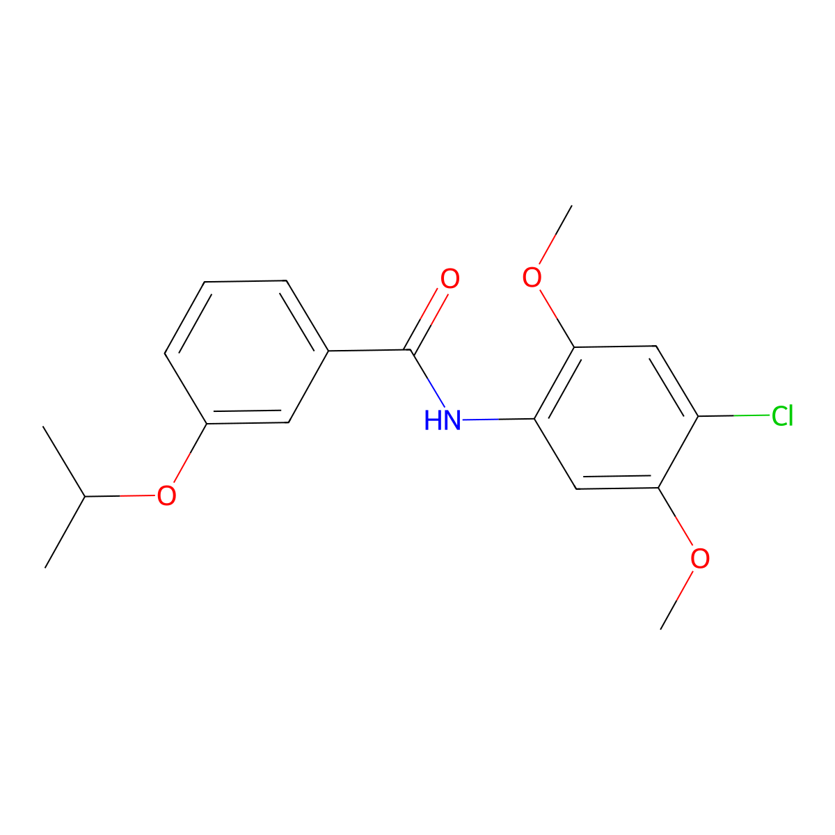 N-(4-chloro-2,5-dimethoxyphenyl)-3-propan-2-yloxybenzamide molecular structure, CAS 431977-03-6