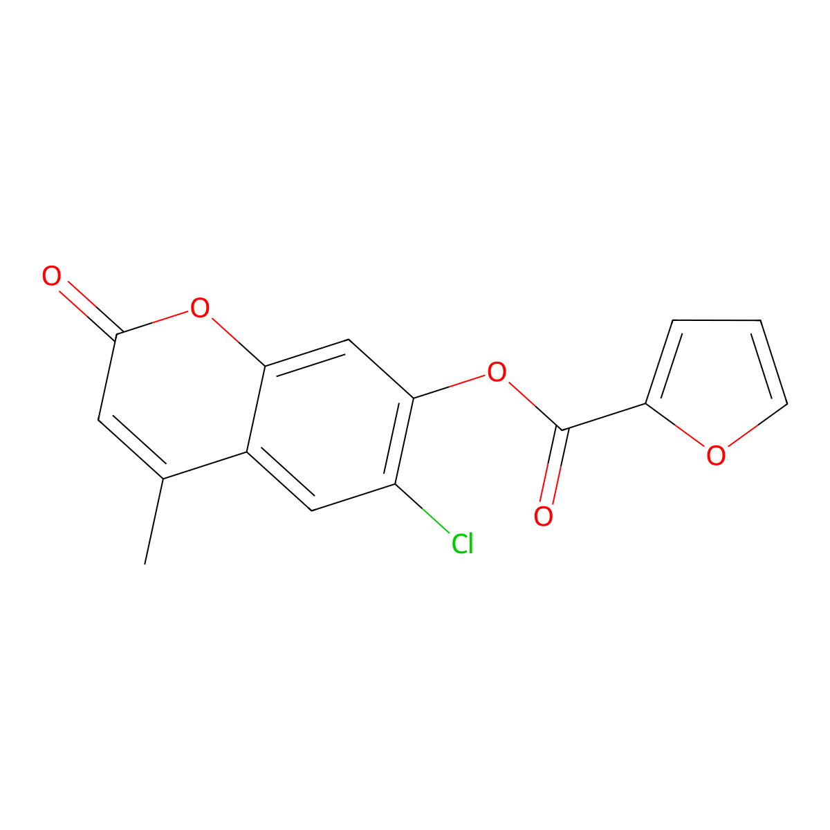 6-chloro-4-methyl-2-oxo-2H-chromen-7-yl furan-2-carboxylate molecular structure, CAS 431977-08-1