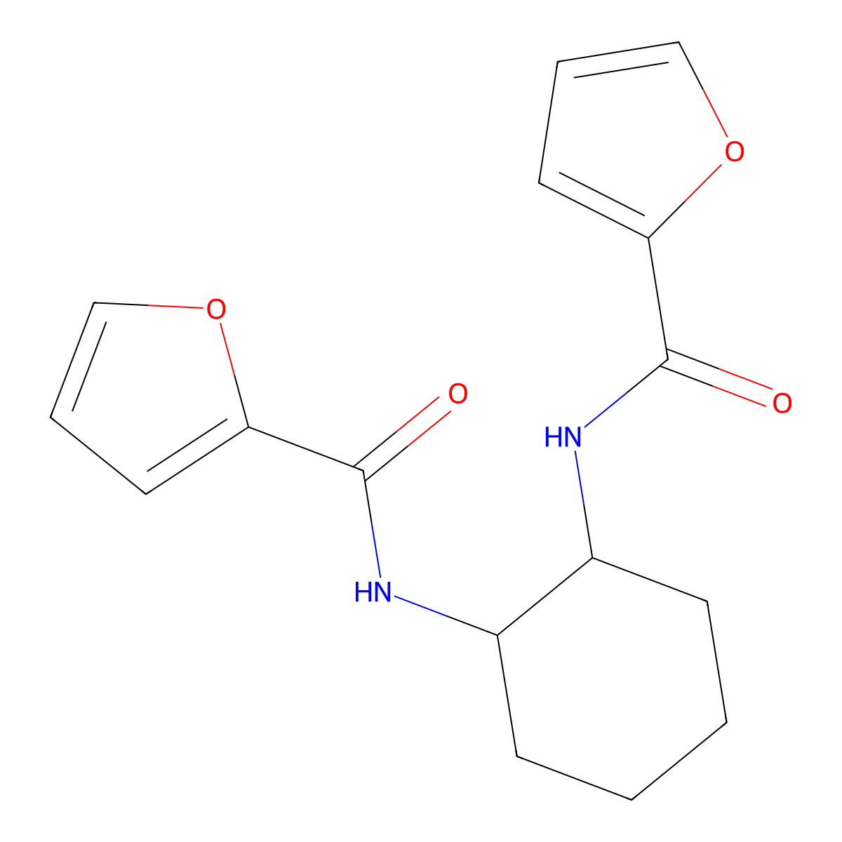 N-[2-(2-furoylamino)cyclohexyl]-2-furamide molecular structure, CAS 431977-39-8