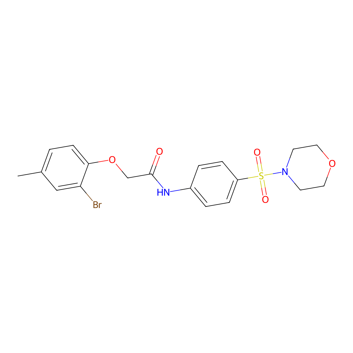 2-(2-bromo-4-methylphenoxy)-N-[4-(4-morpholinylsulfonyl)phenyl]acetamide molecular structure, CAS 431977-41-2