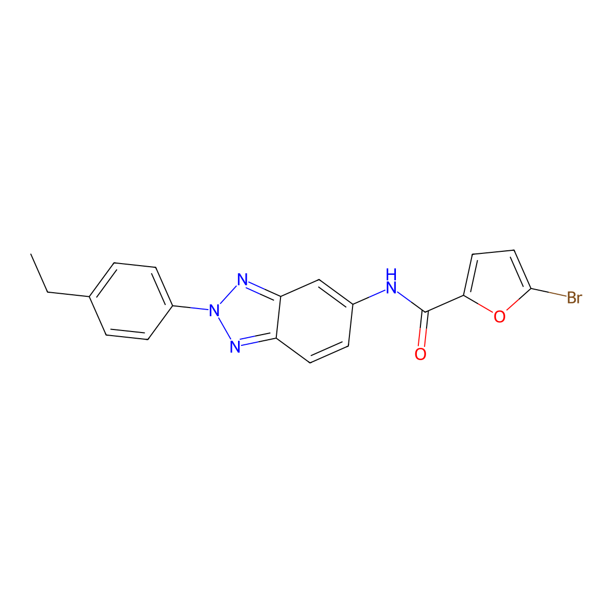 5-bromo-N-[2-(4-ethylphenyl)benzotriazol-5-yl]furan-2-carboxamide molecular structure, CAS 431977-53-6